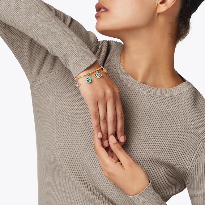 Kurt Geiger mujer pulsera de cristal del mal de ojo de Londres 2LPR588 | accesorios oro